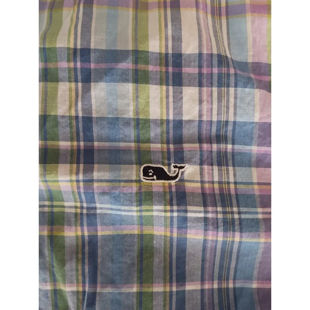 Vineyard Vines Button Down Shirt Mens Small‎ Multi Plaid Slim Fit Whale Shirt